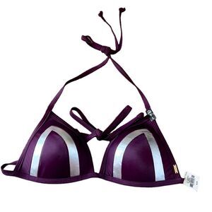 PINK By Victoria's Secret Burgundy/Purple Silver Push Up Bikini Top Size Small